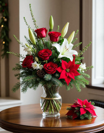 Цветочные композиции на Новый год 2026: Тренды и идеи