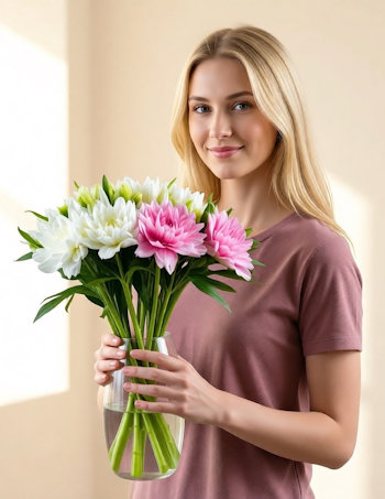 доставка цветочного букета на воде