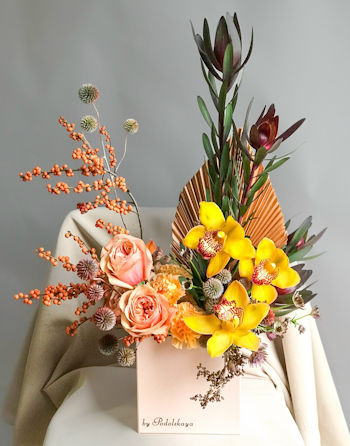 Мастер-класс Раскидистая композиция в коробке