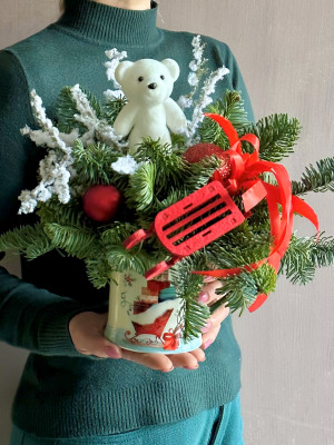 Новогодняя композиция в кружке