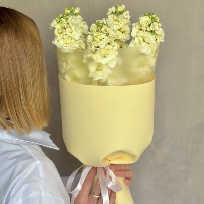 Букет из 5 кремовых маттиол