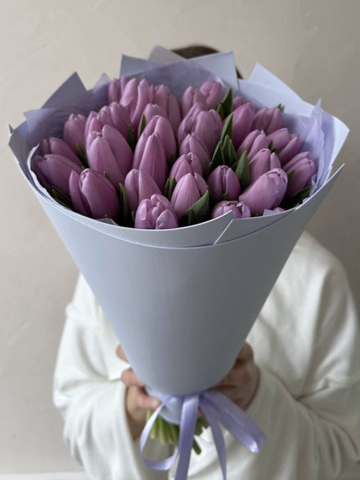 Букет из гладких тюльпанов (35 шт.) 