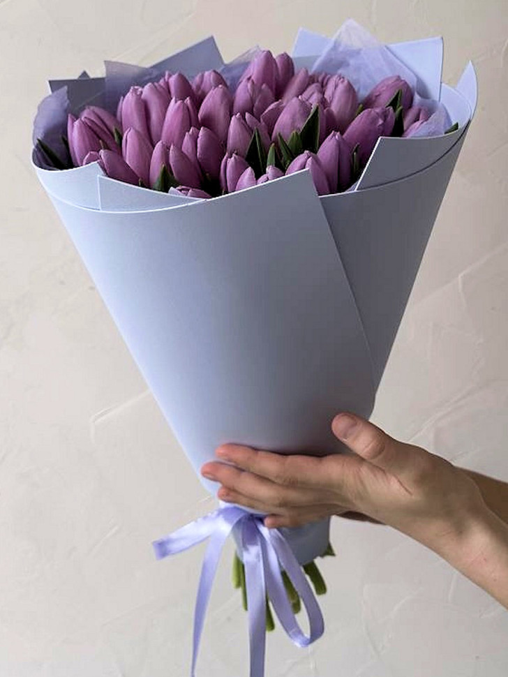 Букет из гладких тюльпанов (35 шт.) 