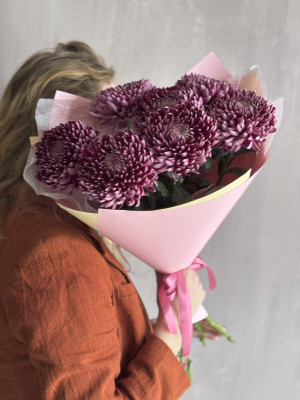 7 одноголовых хризантем