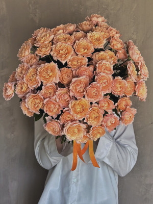 15 пионовидных роз Джульетта 