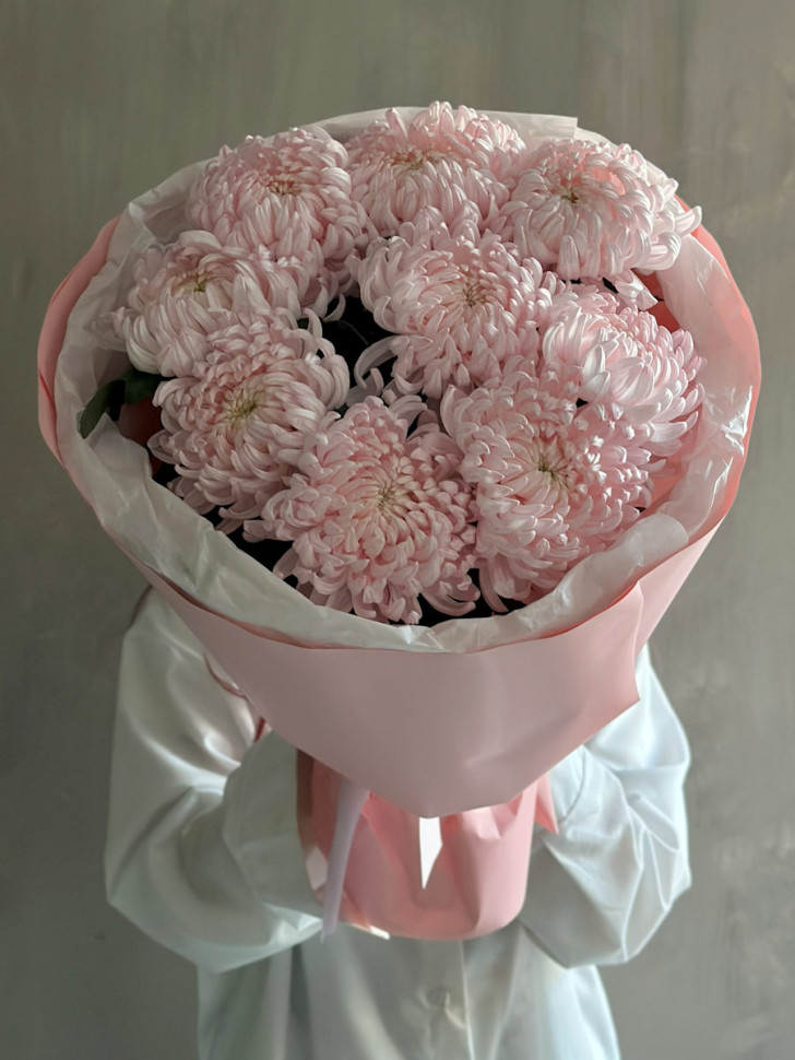 9 хризантем Рибонет