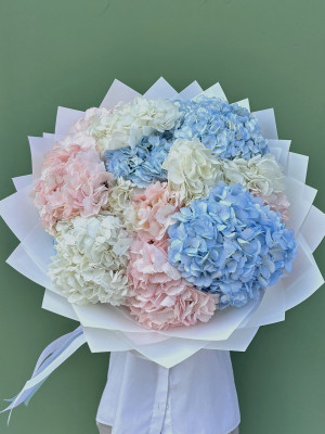 Букет из 15 гортензий микс 