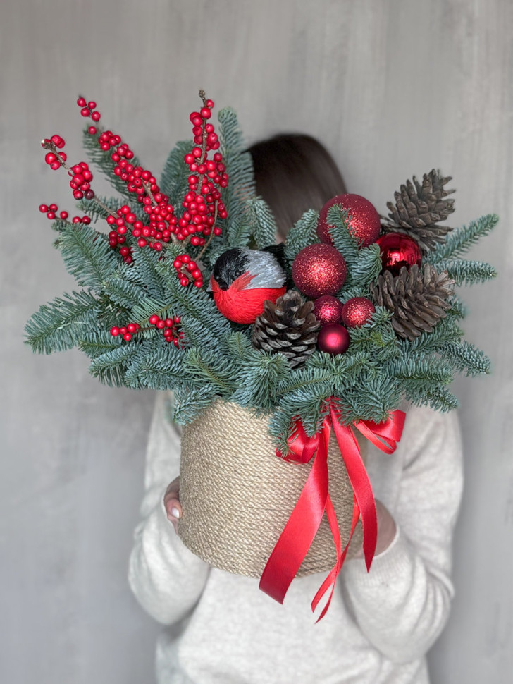 Композиция в кашпо «Снежная королева»